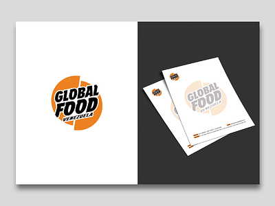 Global Food art black design food graphic logo mockup orange paper sketch texto typography vector venezuela