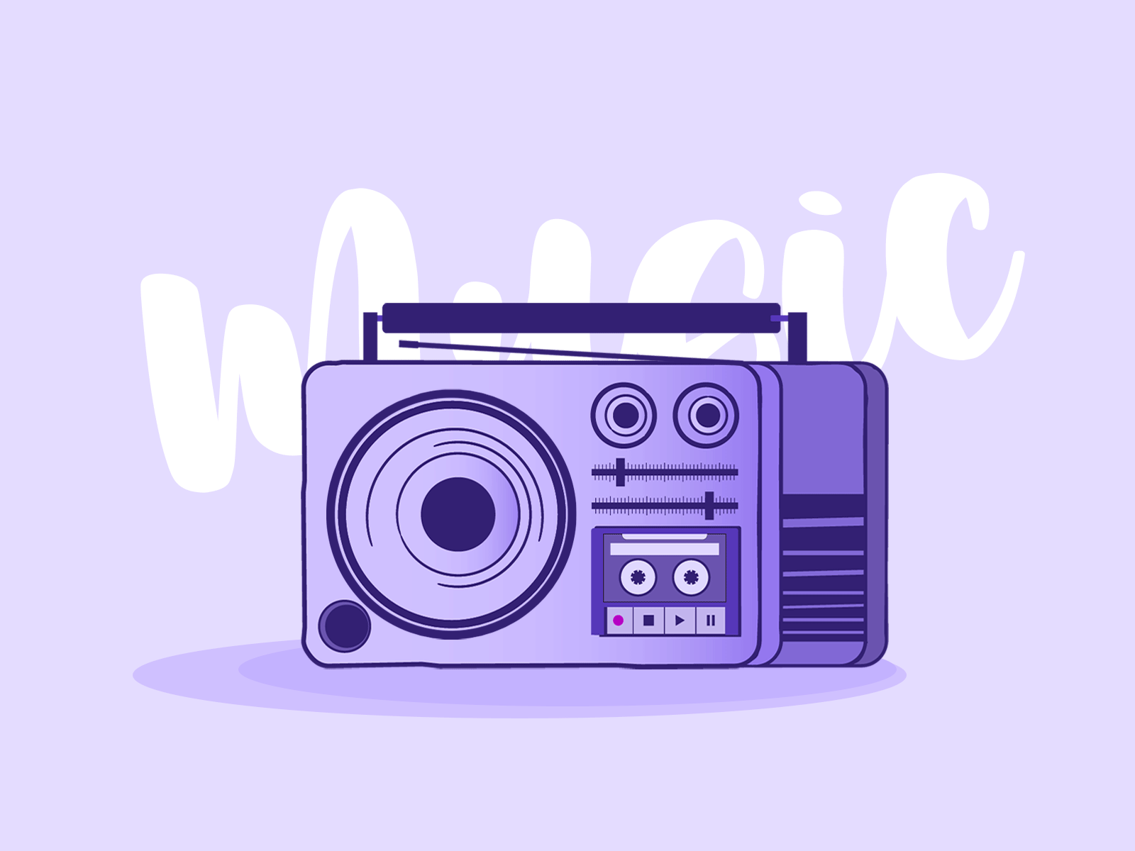 Bust out my boombox art bass design drawing illustration illustrator music radio sketch speaker stereo vector