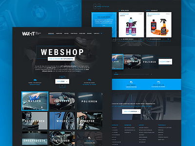 Wax-IT Website & Webshop concept blue bmw car detailing cars design homepage webdesign webshop website