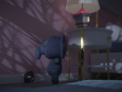 When the People Lights Go Off 3d art bedroom blender3d character concept elephant mouse