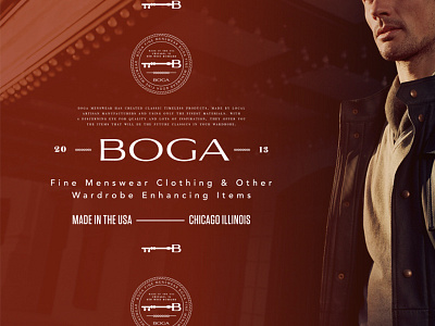 BOGA Menswear Chicago branding casey martin chicago fashion identity layout logo monument partners typography