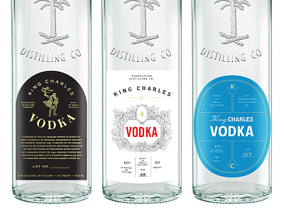 King Charles Vodka branding casey martin charleston charleston distilling co. chicago identity layout logo monument partners packaging typography vodka