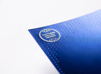 Intuit Customer Success Award - Invitation blue branding collaterals design embossing identity intivation intuit layout paper play print printing techniques san francisco stationary