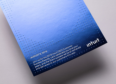 Intuit Customer Success Award - Invitation blue branding color design embossing identity invitation layout paper print stationary