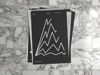 Arcadia Data - Posters a black and white black and white logo branding design identity illustration logo pattern san francisco tech triangle