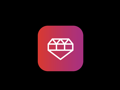 Ruby - App Icon app branding color design diamond finances icon identity illustration logo san francisco symbol vector