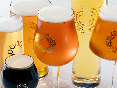 Original Pattern Brewing Company - Glassware beer branding design glassware graphic design identity illustration logo packaging san francisco typography