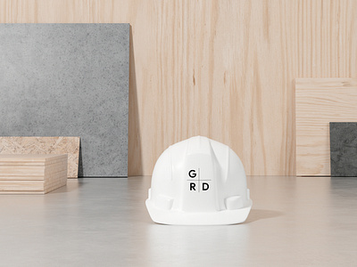 Google R+D - Contruction hat branding building construction construction hat design graphic design grid identity logo materrial san francisco typography white