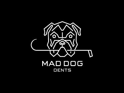 Mad Dog Dents, Auto Body Repair branding casey martin icon iconography illustration logo typography