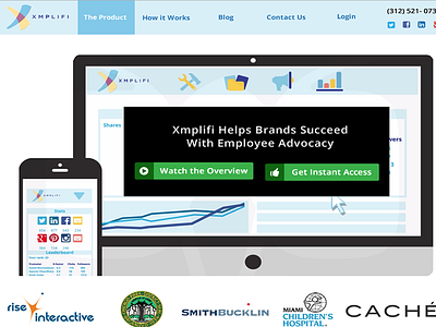 Xmplifi.com next version coming soon. branding employee advocacy homepage product websites social media apps websites