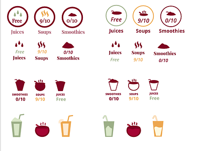 Juices Smoothies Soups App Icons