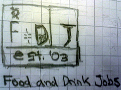 FoodandDrinkJobs.com Rebranding Sketch 1 drinks food logos sketches