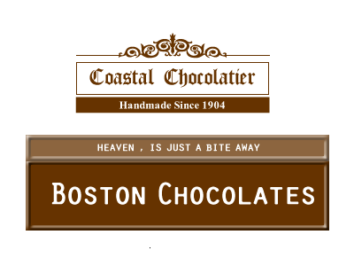 Coastal Chocolatier/Boston Chocolates Logos Dribbble Shot