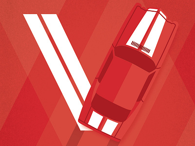 Velocity Poster Concept 2 illustration poster racecar racing stripes retro transportation vector vintage