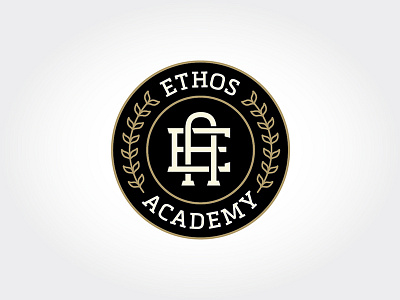 Ethos Academy Concept #3 a academy branding e ethos identity laurel wreath logo monogram seal typography