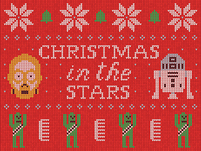 Star Wars Ugly Christmas Sweater c 3po chewbacca christmas in the stars illustration knit movies r2 d2 star wars ugly christmas sweater vector