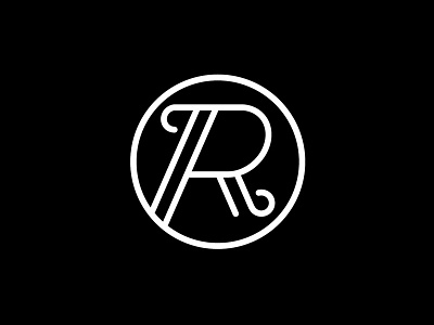 RA Monogram #1 a black and white branding identity logo monogram monoline r typography