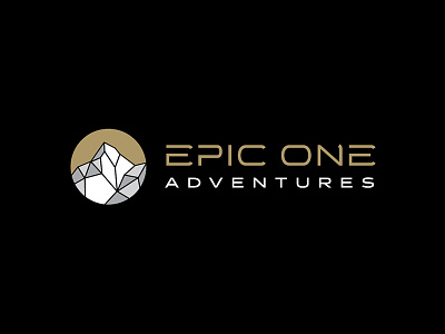 Epic One Adventures Logo adventure branding epic facet high end lockup logo low poly luxury mountain outdoors typography