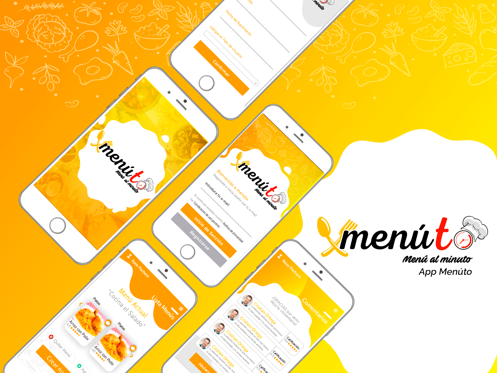App Menúto app app web design concept creative design illustrator logo proyect vector web