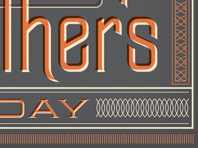 Father's Day Card grey lettering orange ornament