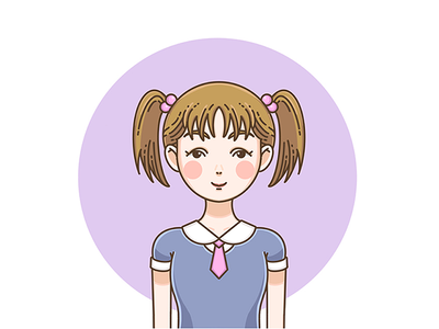 School Girl design flat icon illustration logo