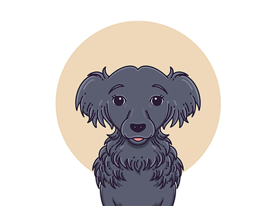 Gami design dog flat icon illustration logo