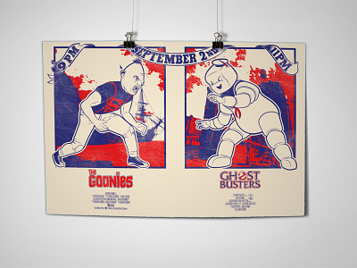 Goonies VS Ghostbusters illustration movie art screen printing