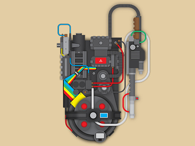 Proton Pack flat ghostbusters vector
