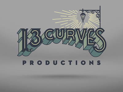 13 Curves Logo hand lettering identity lantern logo
