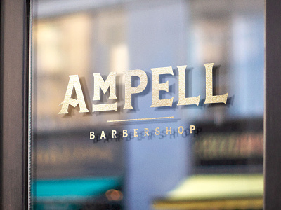 Ampell Branding barber barber shop barbershop branding identity logo storefront window
