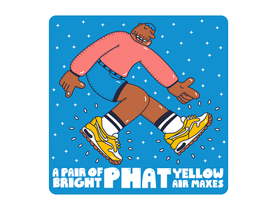 Bright Phat Yellow Air Maxes - Illustration drawing illustration sneakers typogaphy
