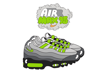 AIR MAX DAY 2019 - Nike Air Max 95 Illustration drawing illustration sneakers typogaphy