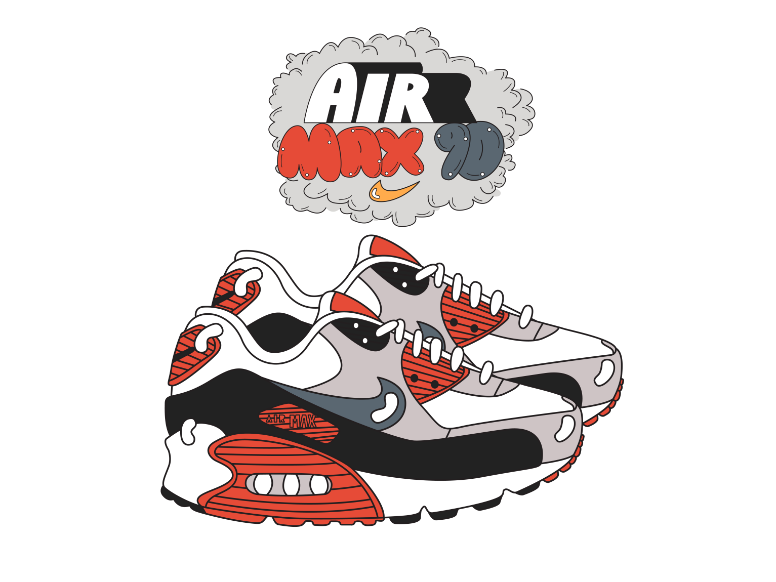 AIR MAX DAY 2019 - Nike Air Max 90 Illustration by George F. Baker, III Dribbble
