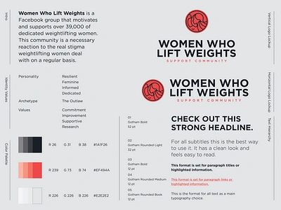 Visual Identity – WWLW brand identity branding community fitness fitness logo gym gym logo illustration logo logo lockup logotype visual identity weightlifting woman logo women women empowerment