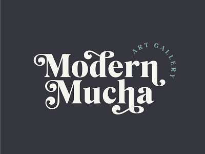 Modern Mucha Logo alphonse mucha art nouveau brand identity branding design font design illustration illustrator logo logo design logotype mucha typography vector