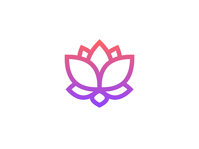 Lotus gradient icon illustrator logo lotus