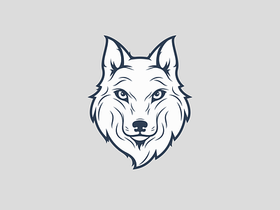 wolf face outline simple