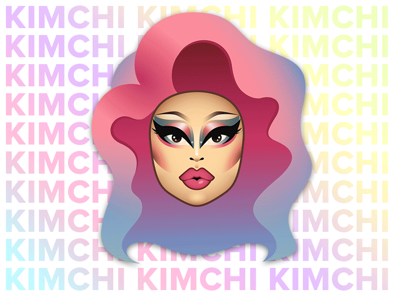 Kimchi drag queen illustration kimchi vector