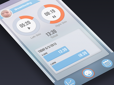 Baby Watch App Screen - Breastfeeding