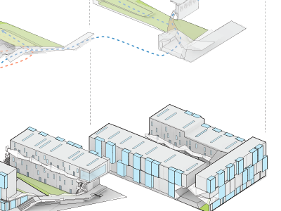 Architectural exlopded axonometric drawing 1