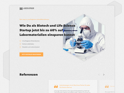 Landing page Science clean concept design figma homepage interface laboratory landing minimalism reviews science screen site study ui ux web website