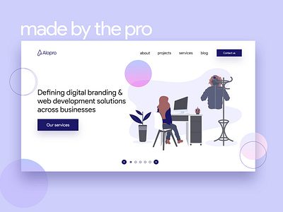 Alopro - Front page UI design for web