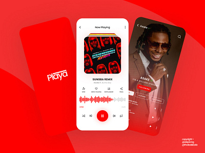 PLAYA - Free Music Streaming App app brand identity branding branding design design icon illustration logo streaming app ui ui design uiux ux ux design vector