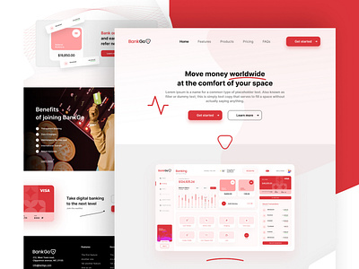 BankGo Internet Banking - SaaS Landing Page UI figma landing page product design saas ui uidesign uiux uxdesign