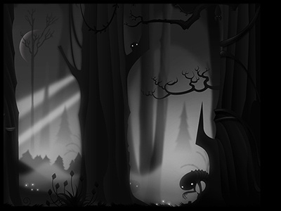 DARKLINGS | The Dark Forest 2 background creatures creepy forest game glow illustration ipad mist moon scenario vector