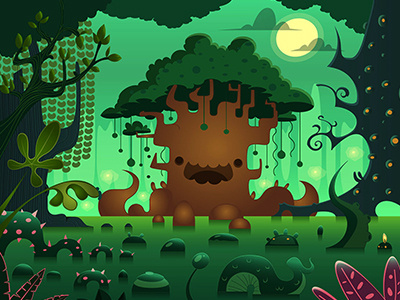 Blob 3 background blob design forest illustration illustrator monsters ombu pantano swamp tree vector