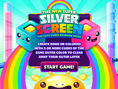 Silver 1 cubes game kawaii lab monster puzzle rainbow splash