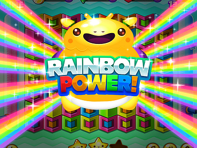 Poder del arco iris arcoiris baby bonus cubes game kawaii lab monster power puzzle rainbow yellow