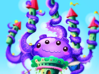 SkyMath: Octopus Island app castle educational floating illustration ios ipad island kids octopus