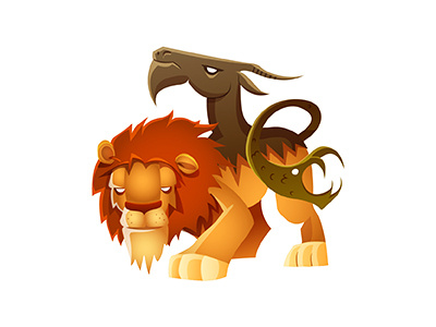 Save The King Cards | Chimera character chimera feline game art goat greek illustration lion mythology quimera serpent snake